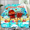 1PC Custom Name Cool Cola Adventure Outdooor Flannel Blankets Throw Blanket All-Season Throw Gift Bedspread for Couch, Bed, Camping Holiday Birthda
