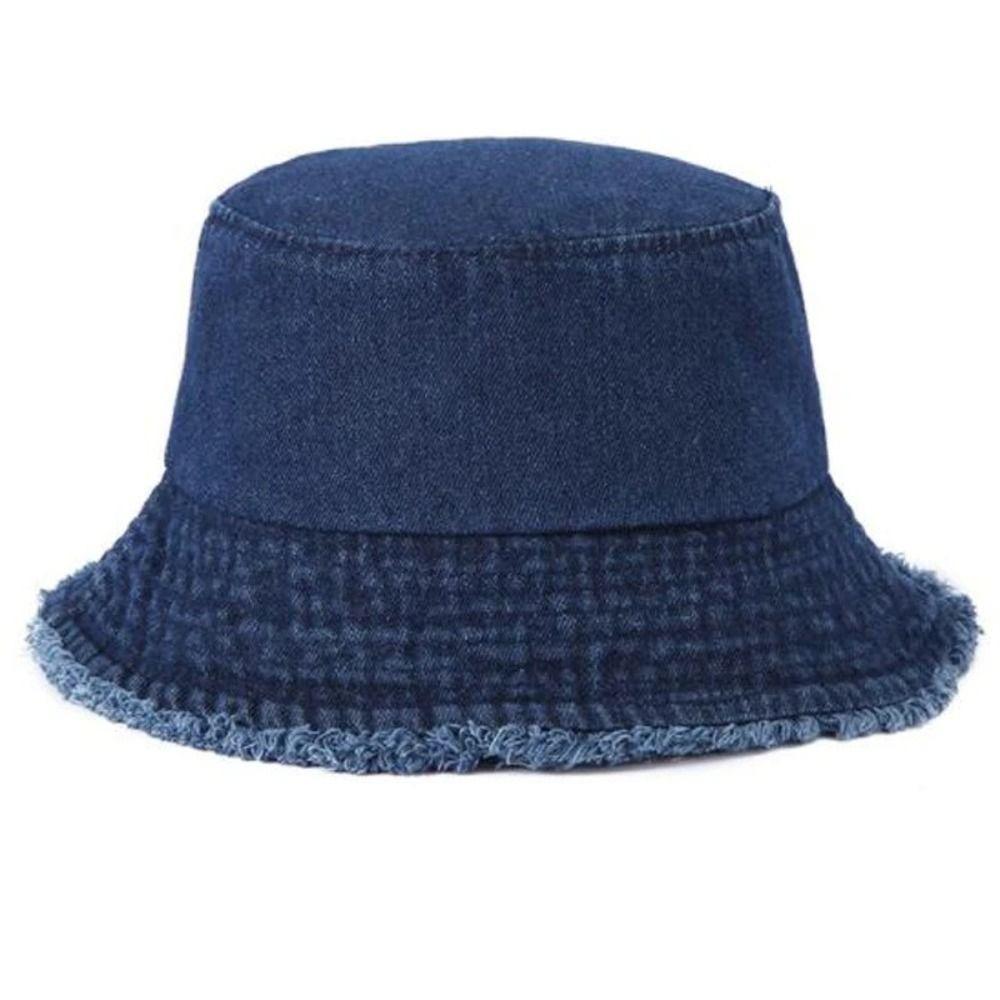 Denim Bucket Hat Cotton Reversible Fisherman Hat Fashion Fishing Sun Hat