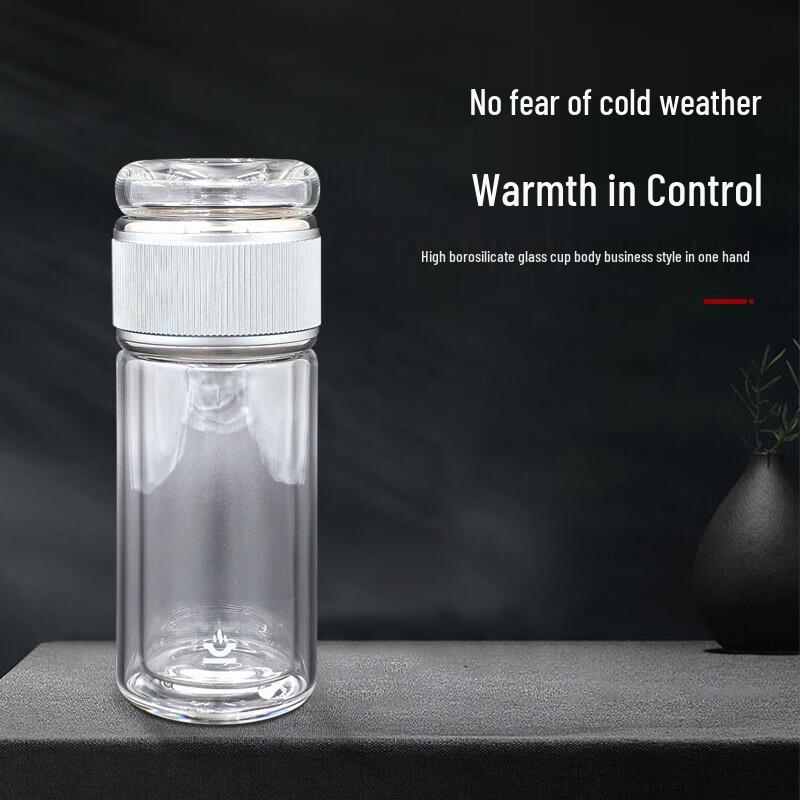 Kangcheng Kangbo Double Wall Tea Infuser Glass Mug, 220ml