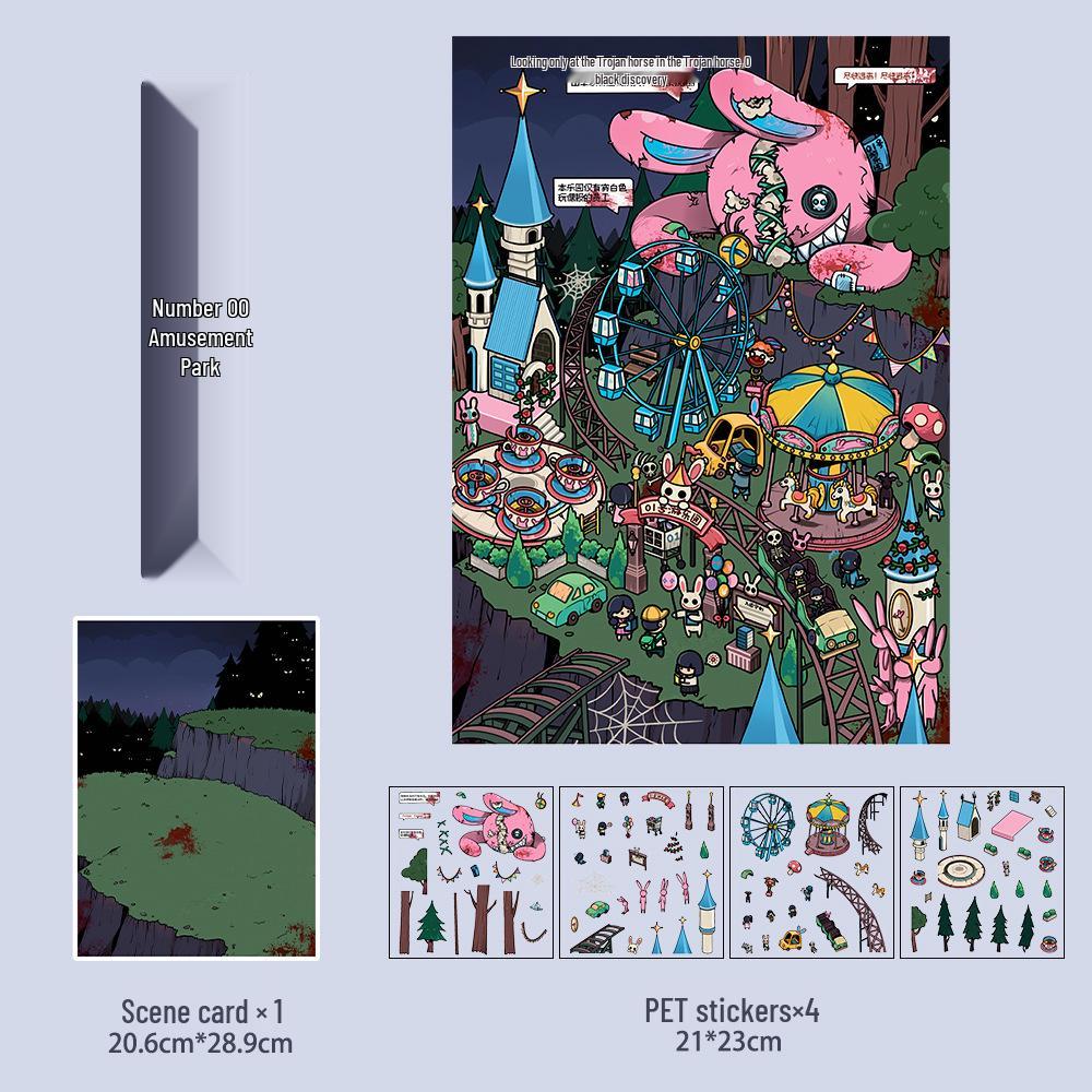 Micro Ink 3D Cartoon Decompression Stickers for DIY Miniature Scene Journals