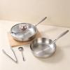 304 Stainless Steel Non-Stick Wok - Flat-Bottomed, No Coating, Low-Smoke, Three-Layer Cookware