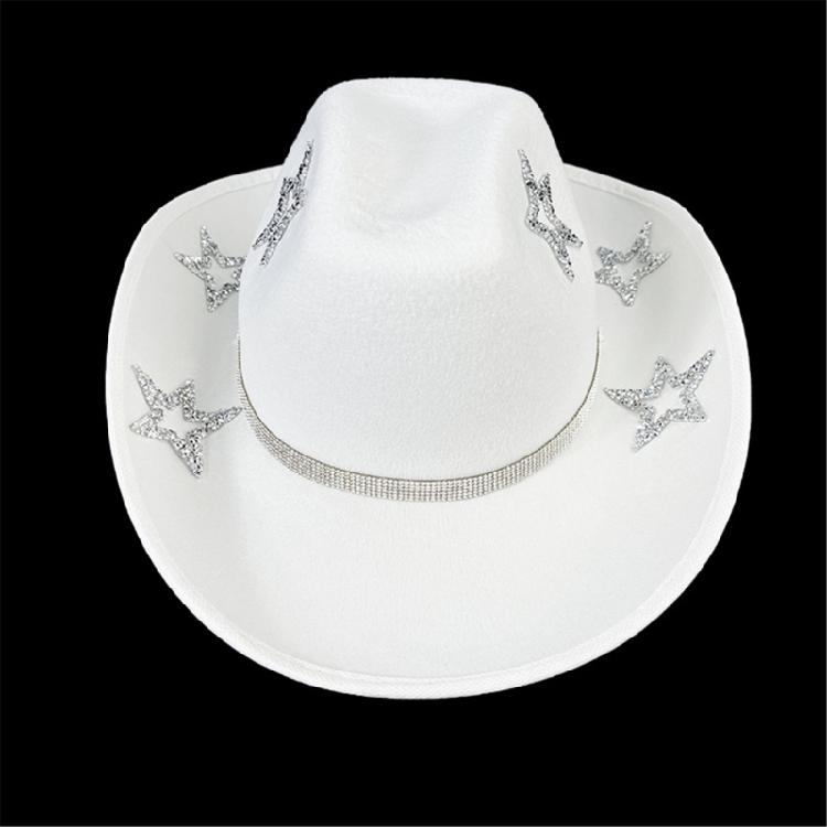 Gleaming Bride Hat Sparkly Party Hat Rhinestones Panama Hat for Party