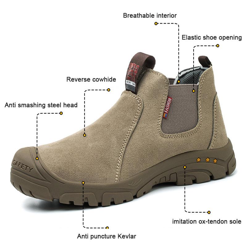 Oulylan New Men's Anti-Puncture Safety Shoes Anti Scalding Welding Shoes Steel Toe Anti Smashing  Work Shoes