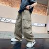 Boys Casual Loose Straight Wide Leg Thin Cargo Long Pants For Kids