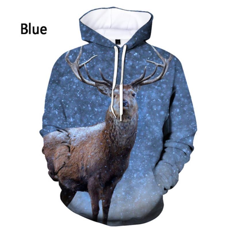 New Fashion Animal Deer Men's Women's 3d Printing Hoodie
