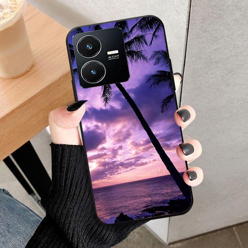 For Vivo Y22 4G Case Wolf Cat Soft Silicone Shockproof Phone Cover For Vivo V2207 V2206 Y22s Y 22 Y 22S Cases 2022 Black Bumper