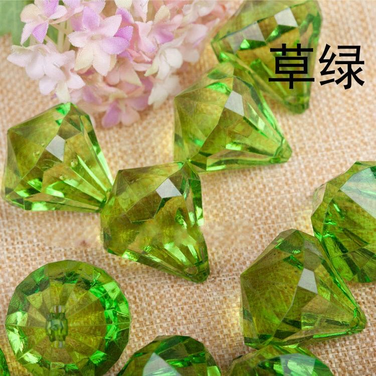 20Pcs/Pack 25Mm Hanging Pendant Diamond Chandelier Acrylic Crystal Beads Home Wedding Party Diy Decoration 23x25mm (DxH) трава зеленый