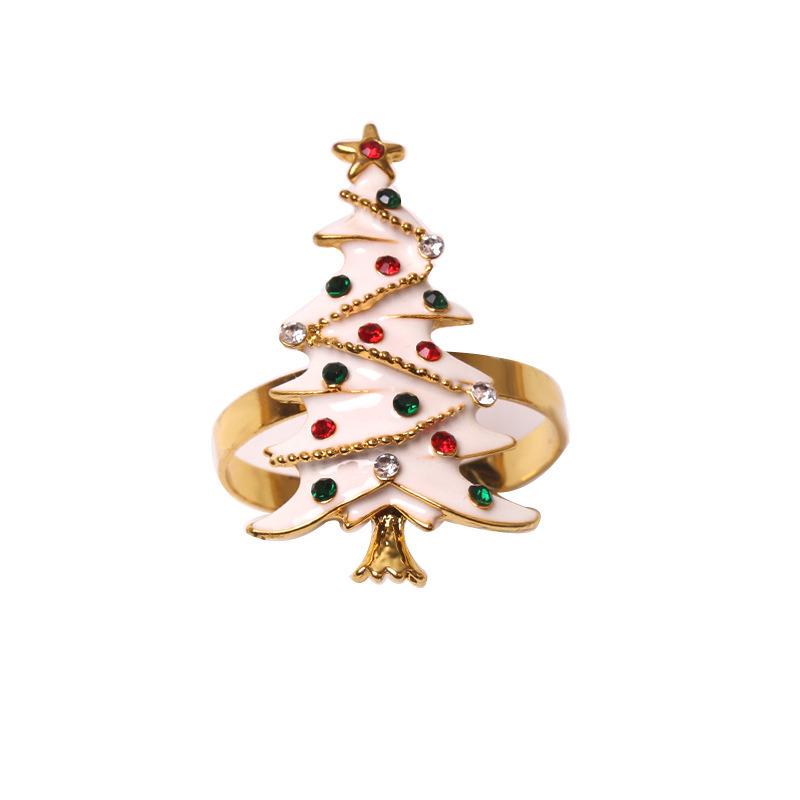 1Pcs Weihnachten Baum Serviettenring Weihnachten Serie Serviettenschnalle Serviettenhalter Hochzeit Party Festivals Abendessen Tischdekoration