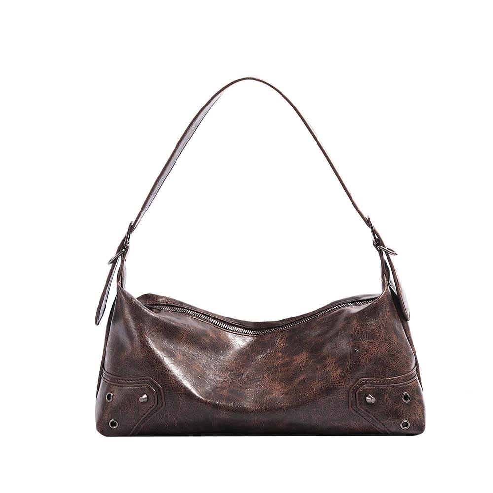 Women's Bag 2025 New Model, Niche Underarm Bag, Biker Bag with Vintage Feel, Versatile and Fashionable Baguette Bag, Shoulder and Crossbody Bag