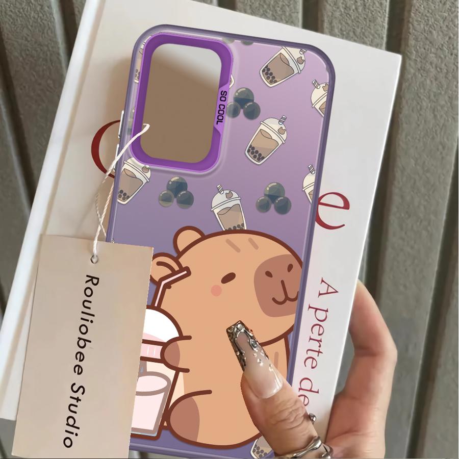 Cartoon Cute Capybara Back Phone Cover Case for Samsung Galaxy A04 A05 A06 A07 A50 A54 A03 A71 A10 A20 A56 A72 A51 A52