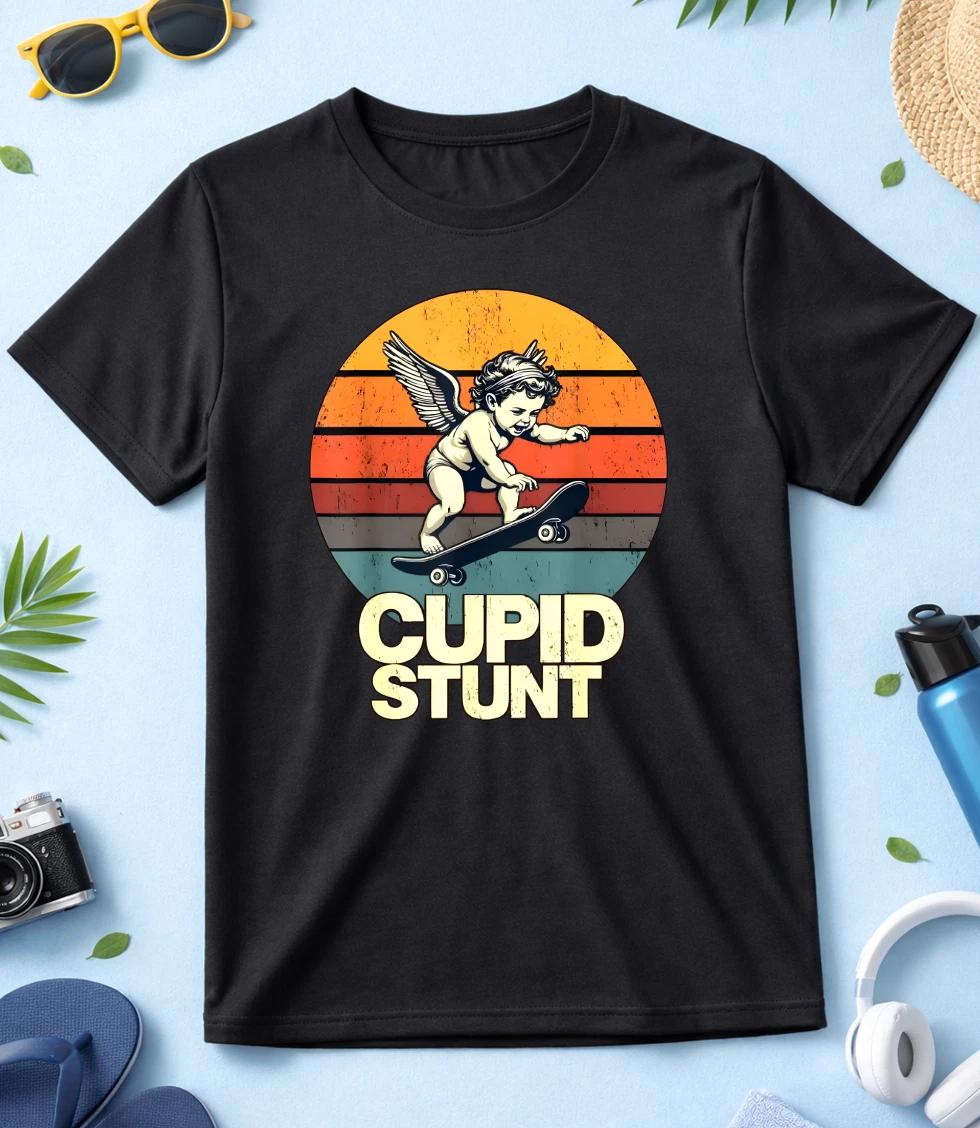 Cupid Stunt Unhinged Cringe Funny White-Black Men/ Women T-Shirt KA97 XS