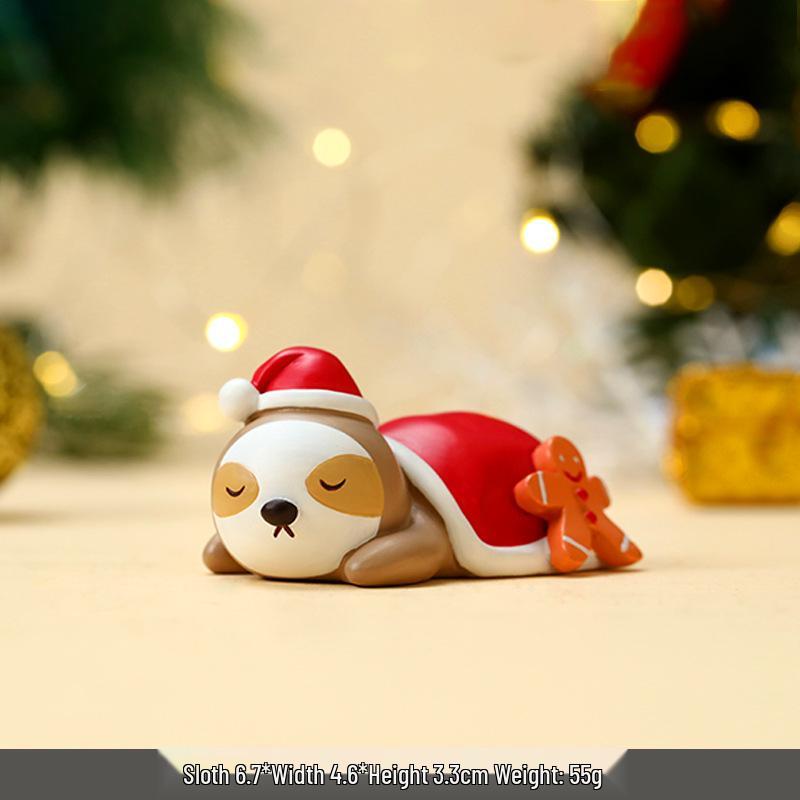 Christmas Miniature Animals Resin Ornament - Santa Sleigh & Reindeer for Mini Landscapes & Trees