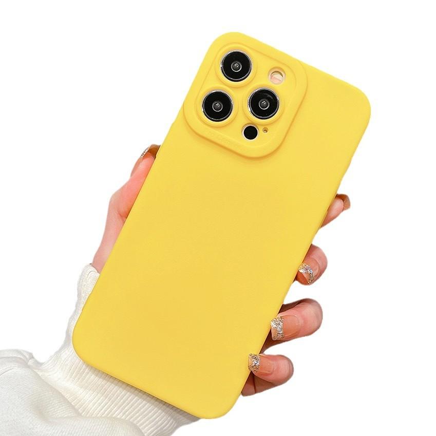Applicable To Apple 15 Mobile Phone Case IPhone16promax Fine Hole Full-inclusive Solid Color Mobile Phone Case