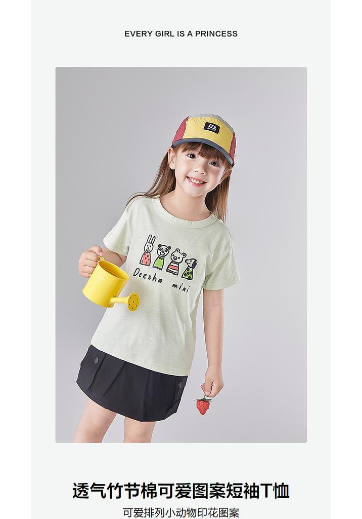 Breathable and Cute Printed 25 Summer Children's Versatile Fashion Casual Top for Infants and Girls' T-shirts