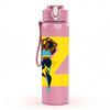 1PC Dancing Girl Pattern 750ml Color Plastic Sports Water Bottle Leakproof Flip Straw Lid Suitable for Sports Office Home Use