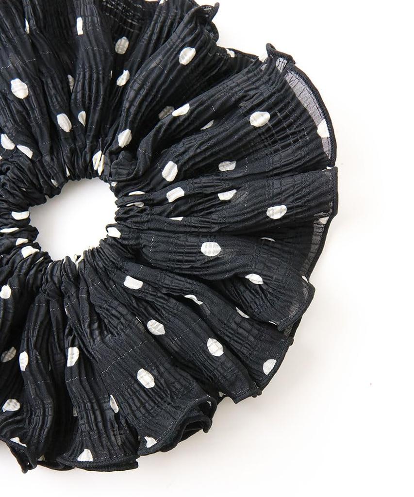VINGTAINE Dot Voluminous Scrunchie with Ruffles for Chic and Elegant Perfect for Updos, Adults, Women, HS-226