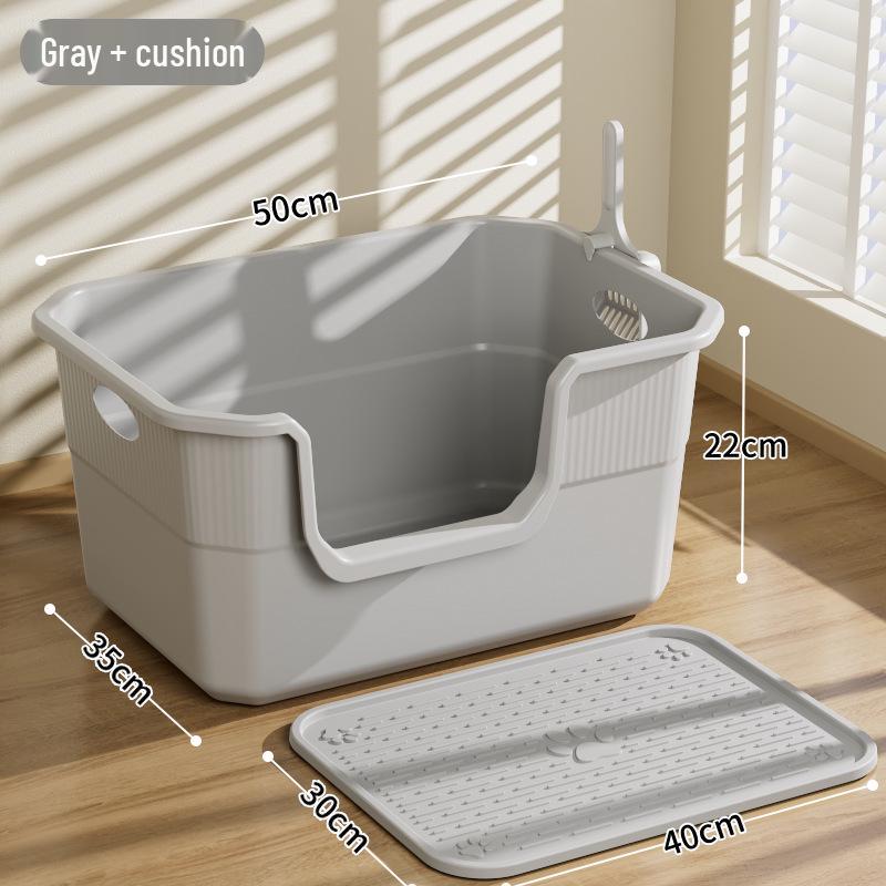 Kitten Litter Box: Low Entry, Semi-Enclosed, Small Size, Starter Kit for Cat Care