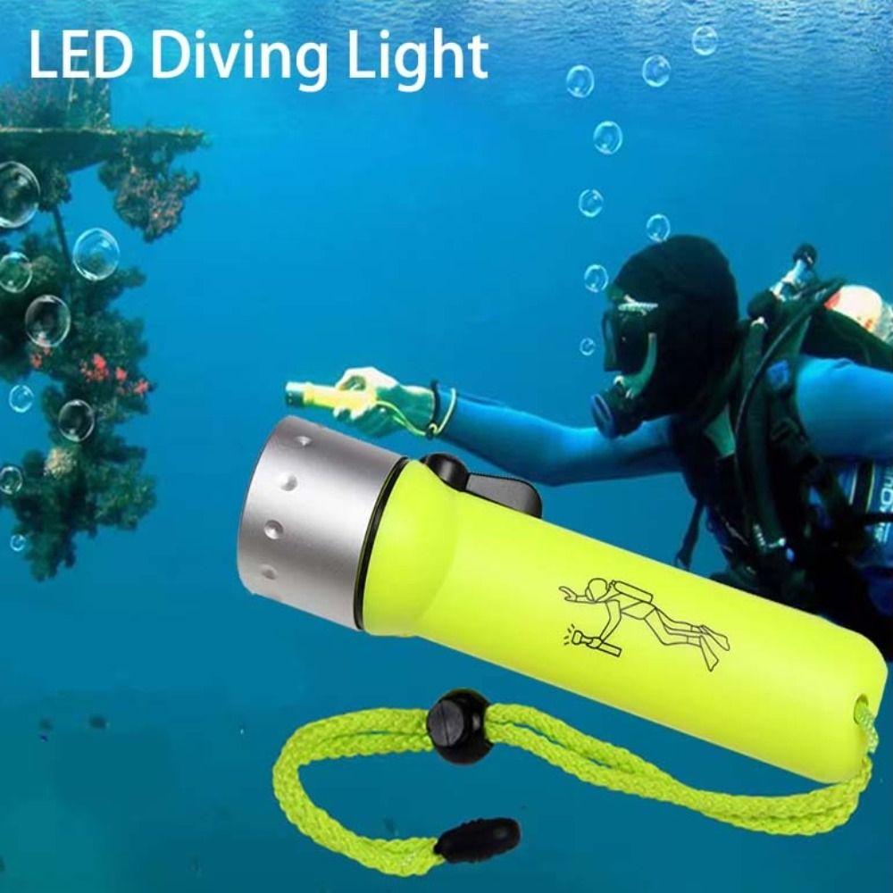 Hole Diving LED Magnetic Flashlight Waterproof Underwater Flashlight Diving Lamp  Home Outdoor