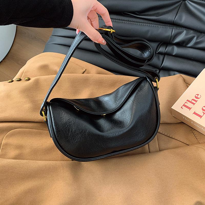 Retro High-end Underarm Bag Women's 2025 New Simple Dumpling Bag Versatile One-shoulder Crossbody Bag Drop-shipping