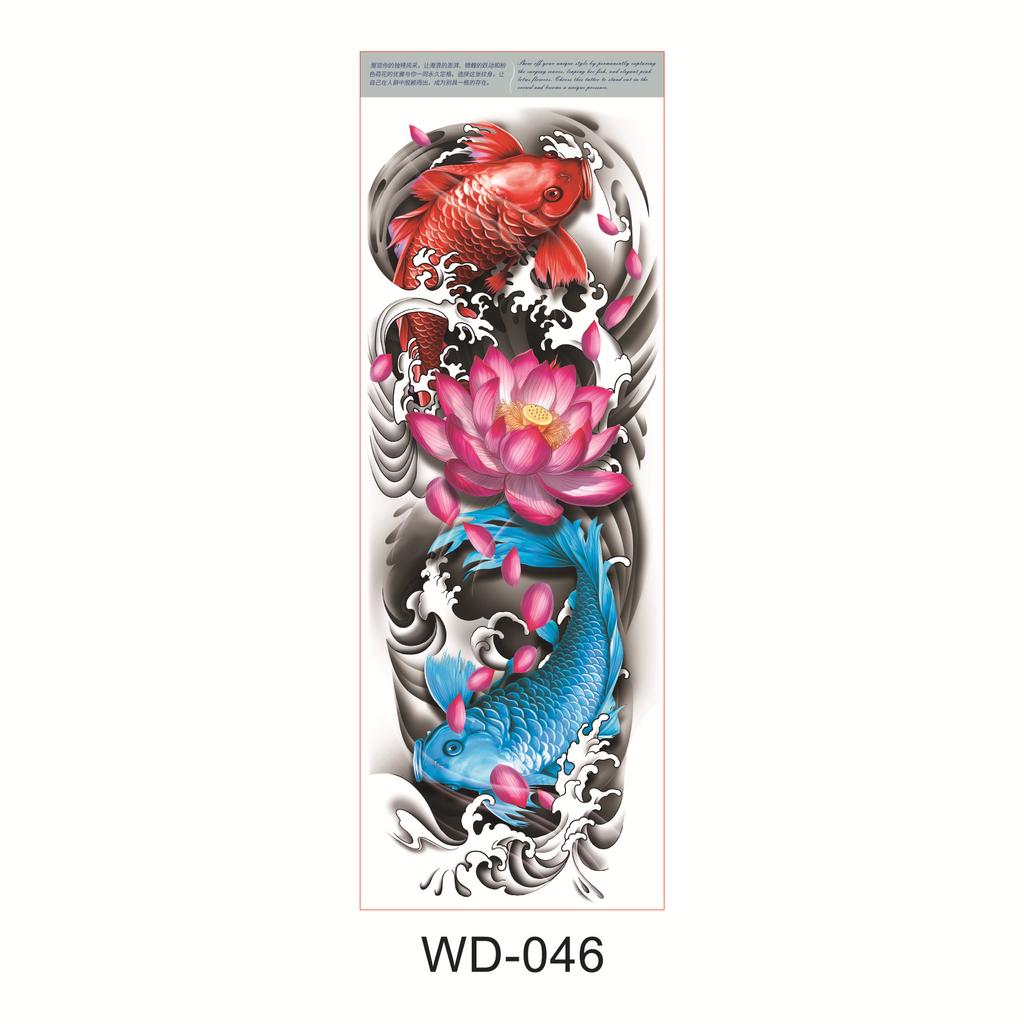 1pc Large Temporary Tattoos for Women Leg Tattoo Sexy Body Painting Cat Wolf Fox Anime Skull Fake Tattoo Stickers Water Transfer
