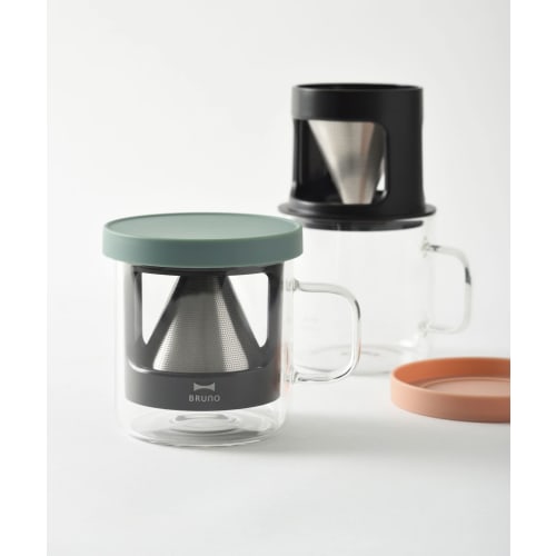 BRUNO Bruno Coffee Dripper, Single-Serve, Paperless, Stylish Drip Cup, Personal, Ivory, BHK244-IV