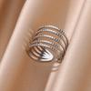 Anello aperto a forma di cuore in acciaio inossidabile color oro per donna, non scolorisce, alla moda, squisito, estetico, gioiello romantico per coppia
