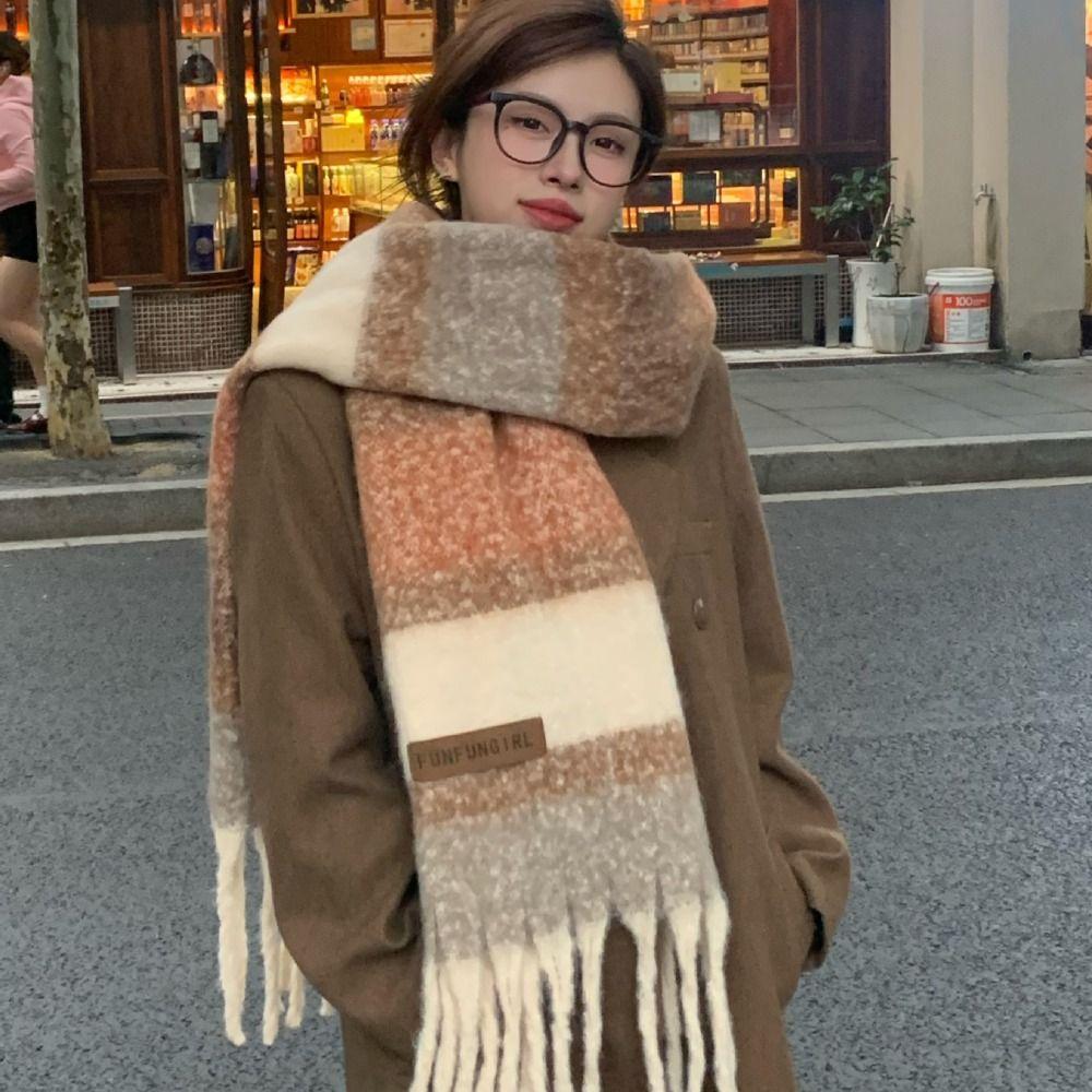 

Thickened Women s Cashmere Shawl Windproof Winter Scarves Elegant Long Wool Tassel Scarf Girls зелёный