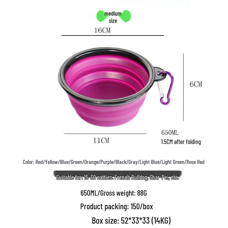 Extra Large Portable Silicone Dog Bowl and Slow Feeder