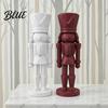 Modern Nutcracker Figure 3D Printed Soldier Statue Geometric Minimalist Figurine for Desk Luxury Home Tabletop Piece Shelf DIY Paintable Sculpture,