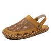 Men Sandals Outdoor Beach Slippers Fashion Korean Style Genuine Leather Shoes