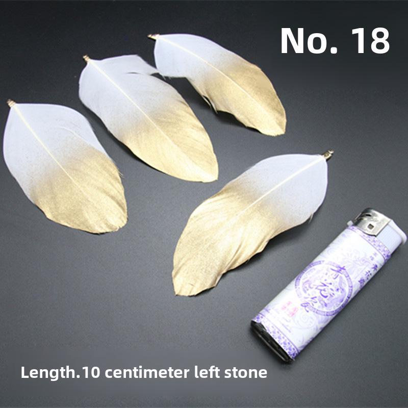 DIY Feather Jewelry Accessories: Large Floating Gold Feather, Small Straight Knife, Spray Gold Gradient Feather
