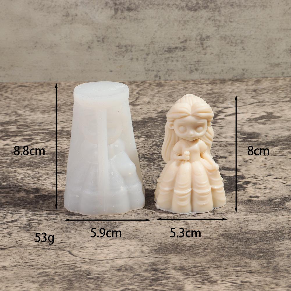 6 Princess Girl Silicone Candle Mold 3D Fairy Tale Princess Gypsum Aromather Epoxy Resin Molds Cake Gift Jewelry Making Tools