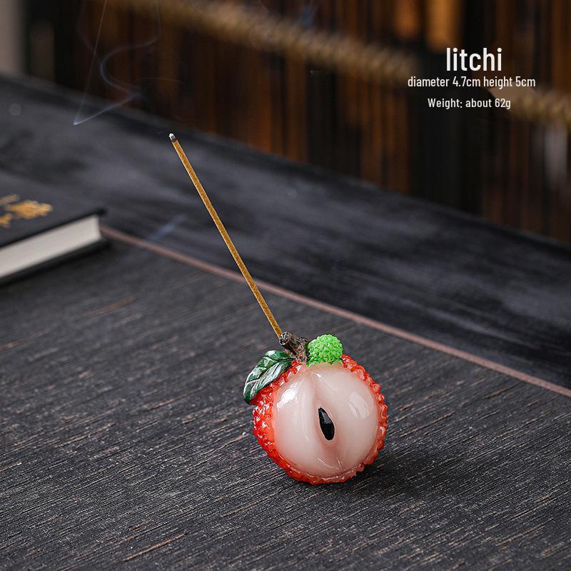 Lychee Resin Incense Holder, Sandalwood Burner, Ceramic Home Decoration