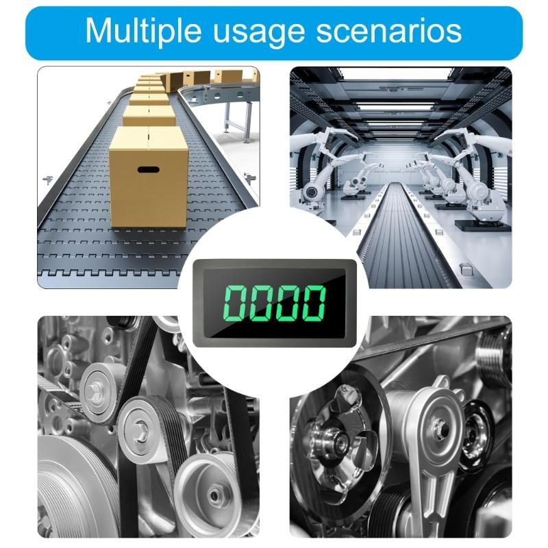 Digital LED Tachometer Speed Speed Meter with Hall Sensoring & NPN Proximity Switches Motor Speed Gauge 220V for Lathes