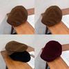 Classic British Style Corduroy Solid Color Cap With Warmth And Sunshade For Fall And Winter