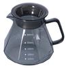 Bouilloire à café Résistante à la chaleur Pot à partager le café Théière en verre noir transparent pour cuisine maison 600 ml