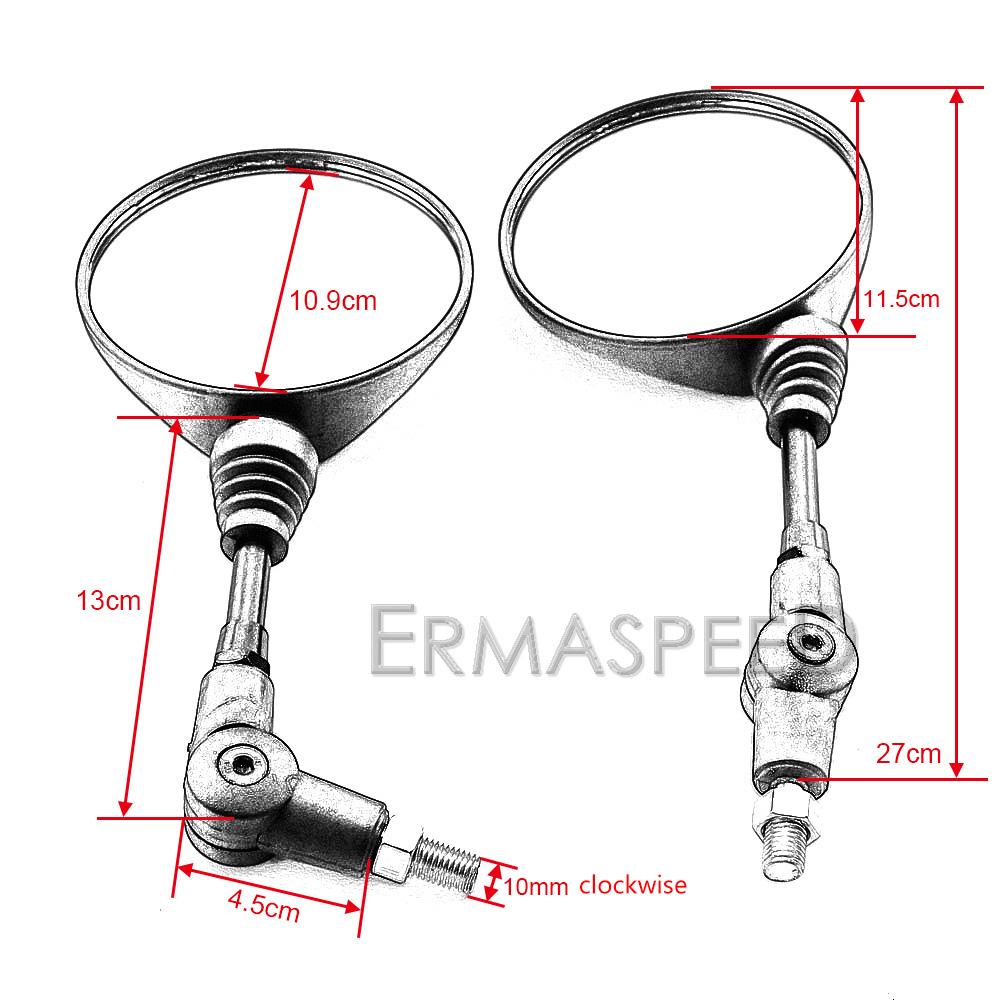 Universelle runde Motorradspiegel, 10 mm, faltbar, ATV-Rückspiegel, 360° verstellbar, Lenker, Roller, Dirt Bike, Seite