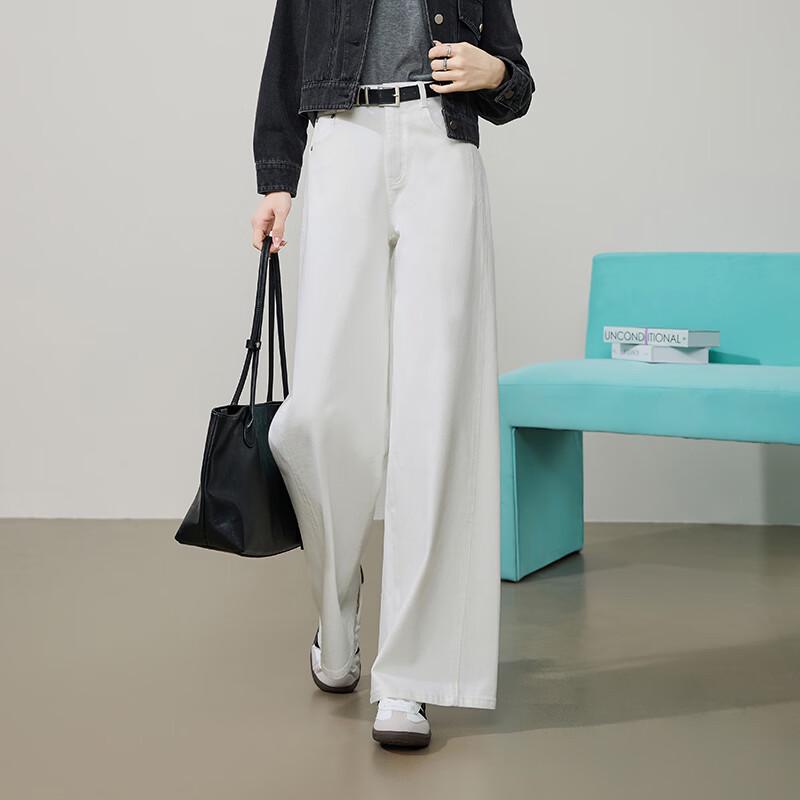 Women's Deconstructed Wide-Leg Lyocell Cotton Jeans