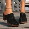 Gepolsterte Damen Sandalen Stilvolle Damen Mules mit Keilabsatz und Blumenmuster Hohl geschnittenes Obermaterial für Sommer Straßenfeste Herbstveranstaltungen