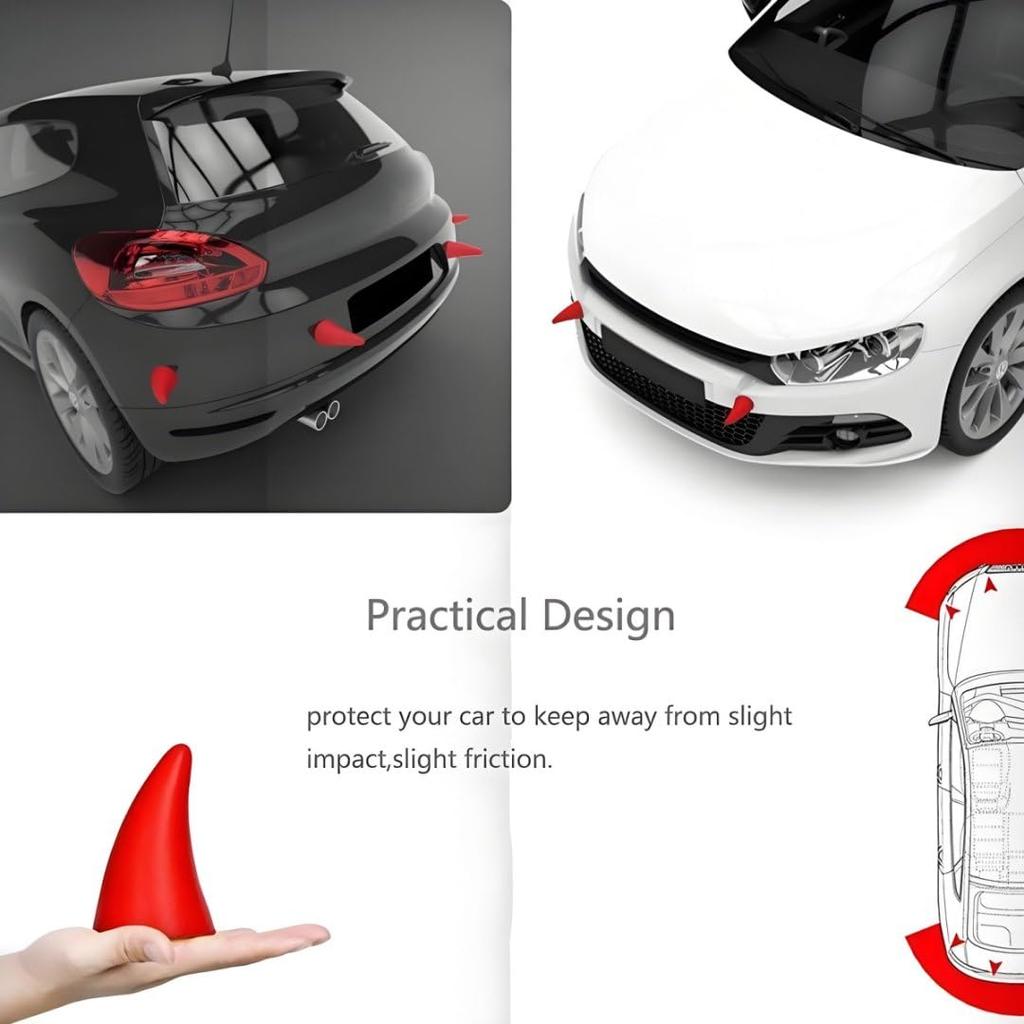 Auto Vrachtwagen Elasticiteit 3D Duivels Hoorns Sticker Bumpers Decor Anti Botsing Grote Duivels Hoorns voor Motorfiets Fiets Ski Helmen