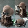 Vintage Wool Bucket Hats Ladies Bowler  Fashion Bows Basin Hat Fisherman  Woman Winter Black Coffee Dark Camel Hat