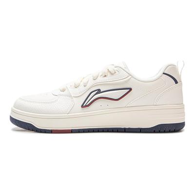 Li Ning Tian Ji Soft Classic Retro Sportive Casual Ammortizzanti Resistenti Basse Scarpe da Skateboard Sneaker da Uomo Bianco Sporco AGCV341-1