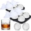 1-5PCS Golf Ball Shape Large Ice Ball Mold Silicone with Funnel Easy Release for Whiskey Bourbon Cocktails Home Bar Freezer Tray