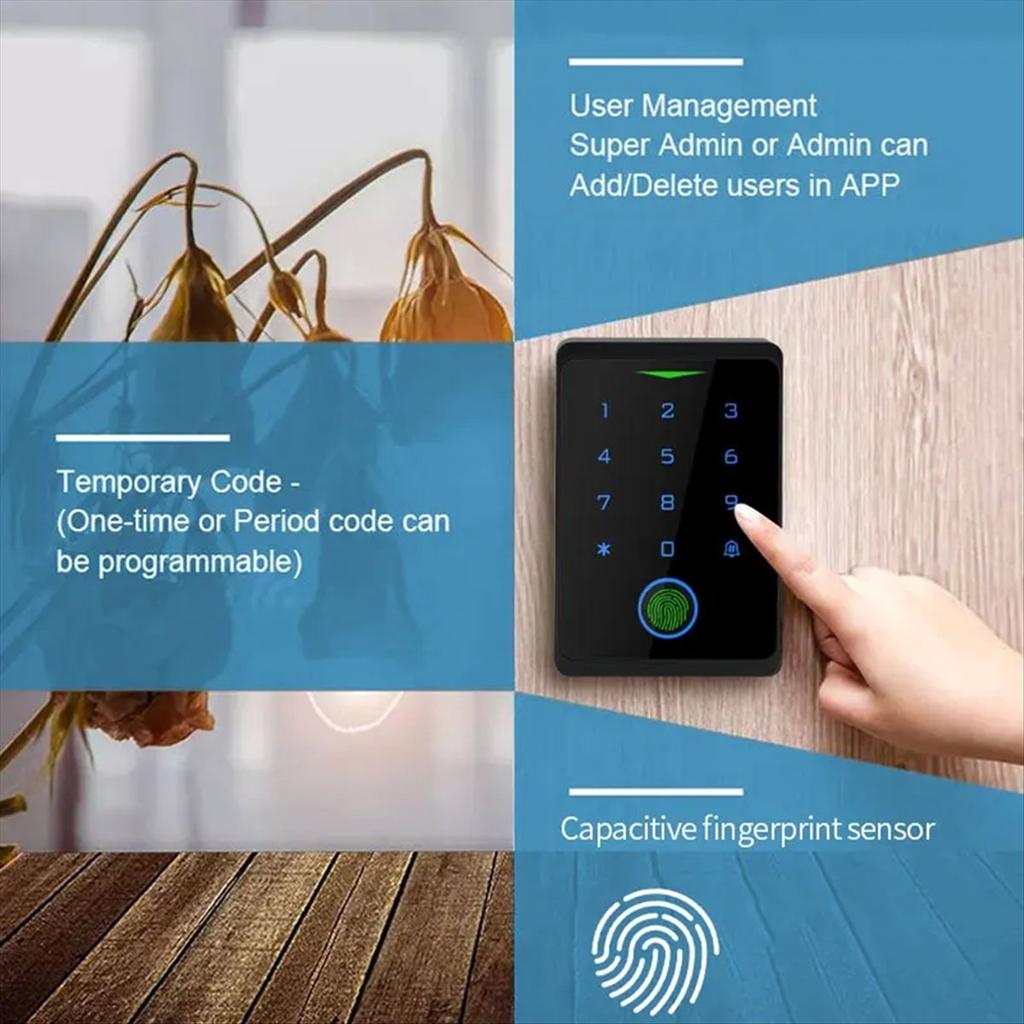 2025 New Tuya APP Door Lock IP66 Waterproof Keyless Biometric WIFI Access Control Standalone Keypad Fingerprint RFID