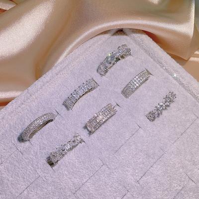 Women's  Silver Ring Sale AAAA Shiny Zircon Ring Different Shape Plain Ring Ring Fine Beauty Style Engagement Ring