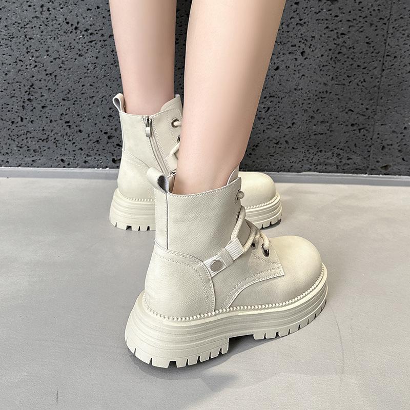 

Big yellow boots haute couture martin boots women s 2025 spring and autumn new leather women s boots retro wind heightening women s short boots 40