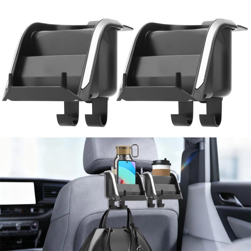 2pcs 3-in-1 Car Seat Cup Holder Cell Phone Holder Car Headrest Multifunctional Hook Storage Box Car Interior Accessories