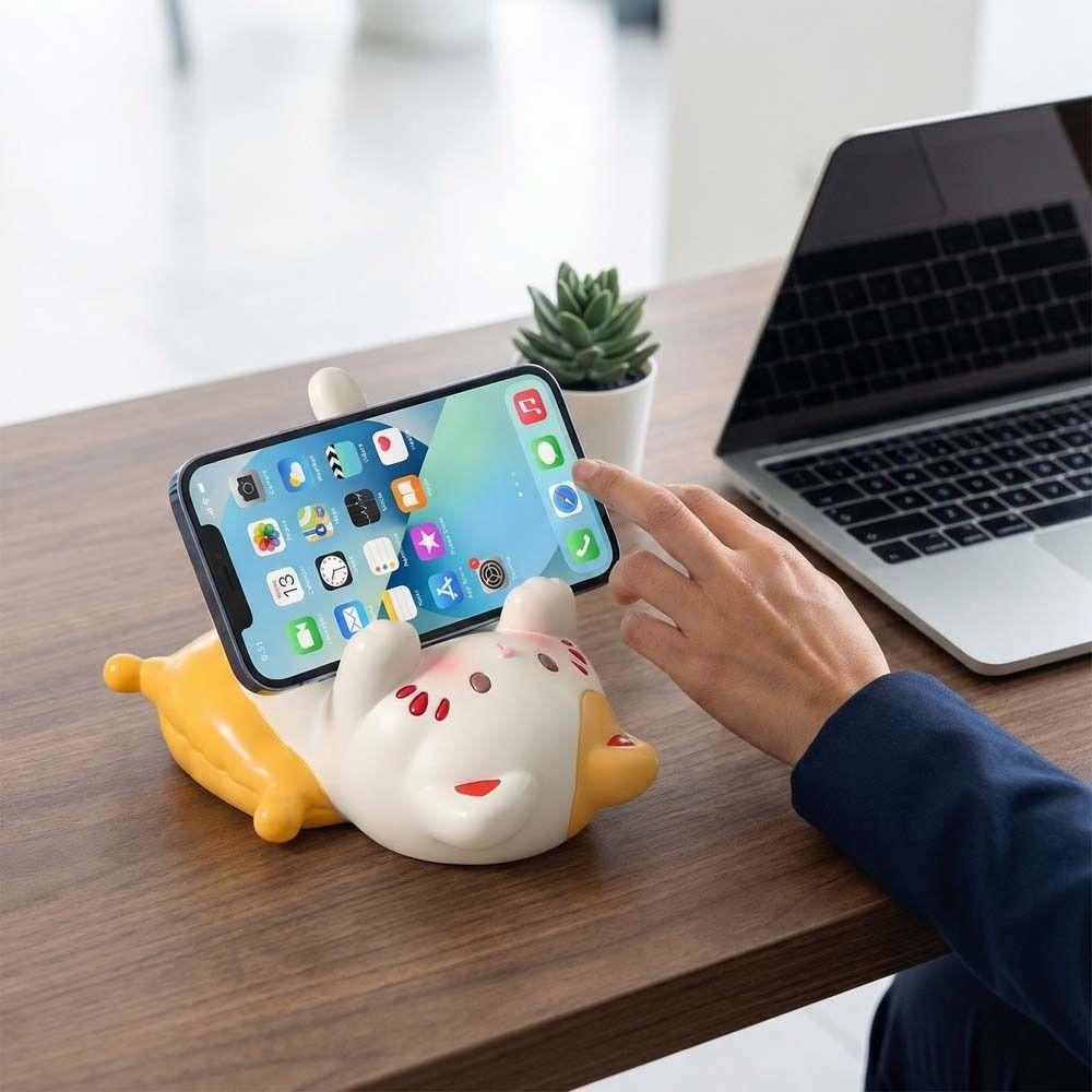 Figure Model Cat Shaped Phone Holder Resin Cat Shape Phone Bracket  Doll Decorations