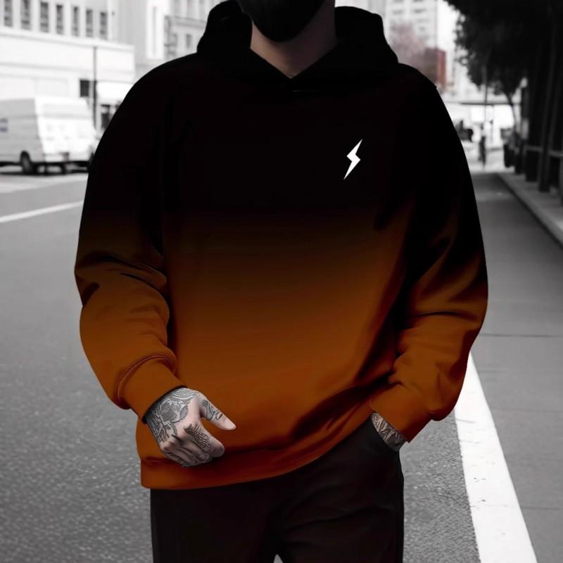 3D Digital Print Hooded Sweatshirt Men Loose Fit Casual Wear