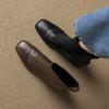 Krazing Pot Sheepskin Winter Square Toe Modern Boots Thick High Heels Zipper Women Ankle Boots
